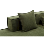 Green 129.5 Minimalist Modular L-Shaped 4 Seater Sectional Sofa Set with Chaise, Versatile Free-Combination Design