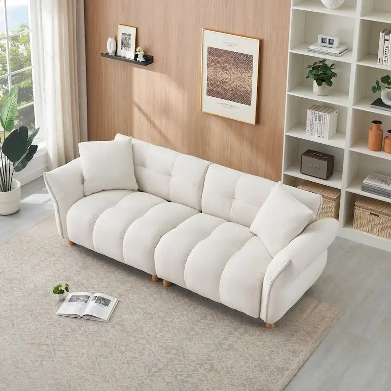 Teddy Upholstered 3-seater Sofa with Matching Pillows