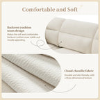 110 Modern L-Shaped Convertible 5-Seat Sectional Sofa with Removable Ottoman and 5 Cushions, Plush Chenille Fabric