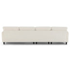 110 Modern L-Shaped Convertible 5-Seat Sectional Sofa with Removable Ottoman and 5 Cushions, Plush Chenille Fabric