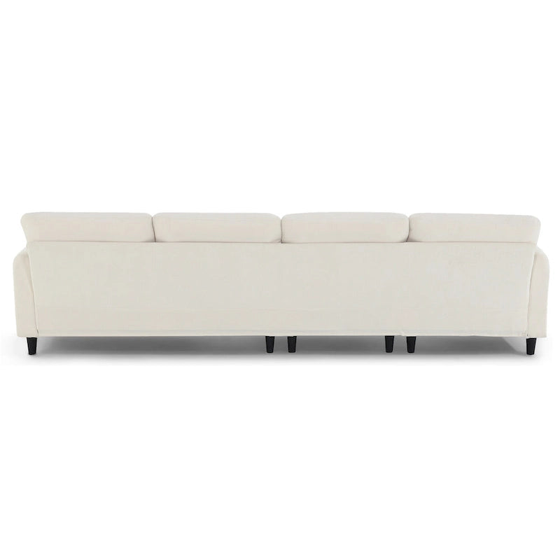 110 Modern L-Shaped Convertible 5-Seat Sectional Sofa with Removable Ottoman and 5 Cushions, Plush Chenille Fabric