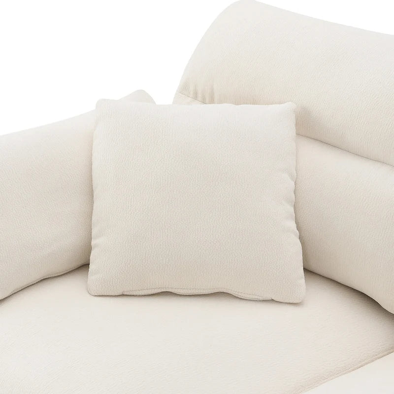 110 Modern L-Shaped Convertible 5-Seat Sectional Sofa with Removable Ottoman and 5 Cushions, Plush Chenille Fabric