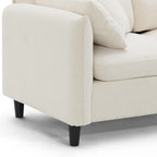 110 Modern L-Shaped Convertible 5-Seat Sectional Sofa with Removable Ottoman and 5 Cushions, Plush Chenille Fabric