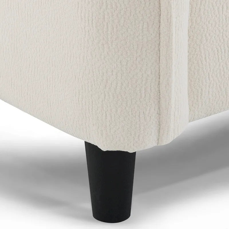 110 Modern L-Shaped Convertible 5-Seat Sectional Sofa with Removable Ottoman and 5 Cushions, Plush Chenille Fabric