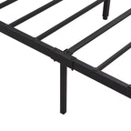 Black Brown King Size Metal Bed with Wooden Headboard and LED Lights