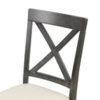 Modern Style Wooden 5-Piece Dining Set with Round Table amd 4 Upholstered Chairs