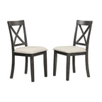 Modern Style Wooden 5-Piece Dining Set with Round Table amd 4 Upholstered Chairs