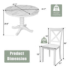 Modern Style Wooden 5-Piece Dining Set with Round Table amd 4 Upholstered Chairs