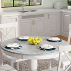 Modern Style Wooden 5-Piece Dining Set with Round Table amd 4 Upholstered Chairs