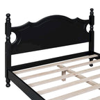 Retro Pine Platform Bed with Headboard and Footboard