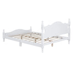 Retro Pine Platform Bed with Headboard and Footboard