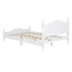 Retro Pine Platform Bed with Headboard and Footboard