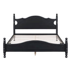 Retro Pine Platform Bed with Headboard and Footboard