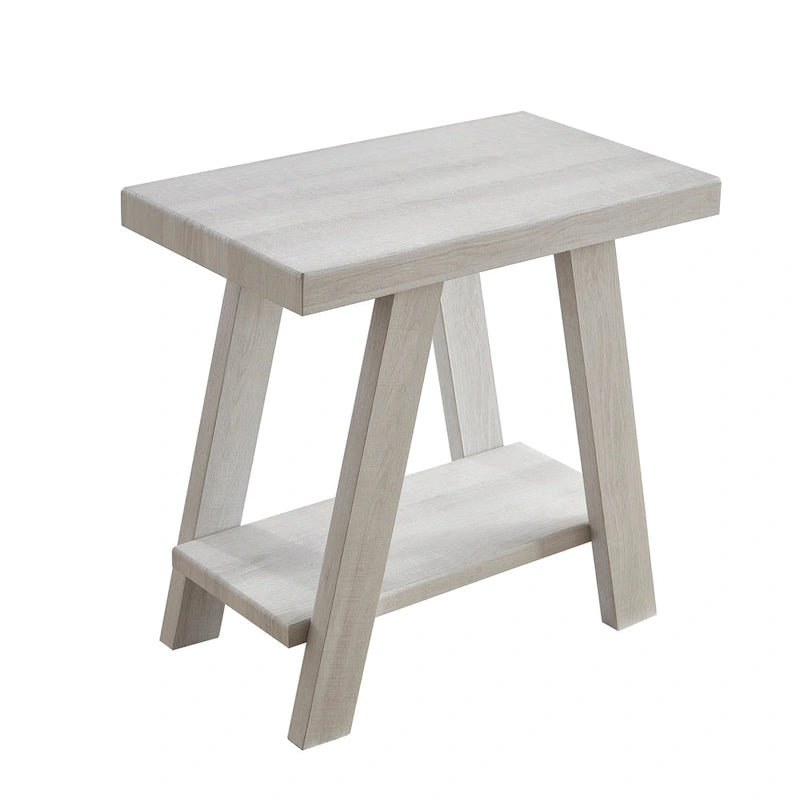 23.5 Modern Rectangular Side Table with Storage Shelf and Wide-angled Legs