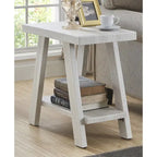 23.5 Modern Rectangular Side Table with Storage Shelf and Wide-angled Legs