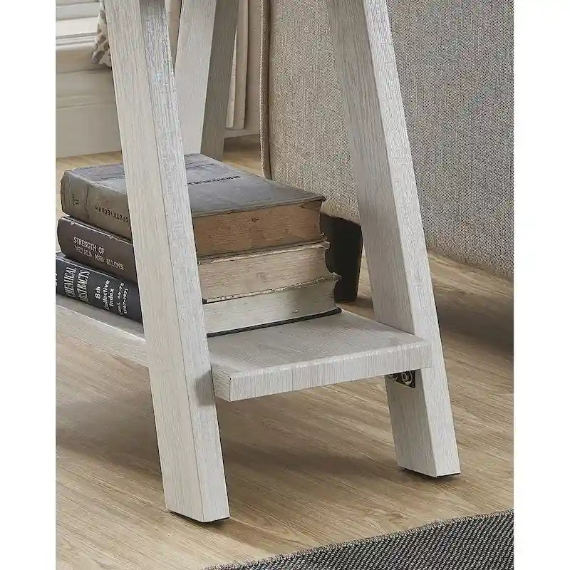 23.5 Modern Rectangular Side Table with Storage Shelf and Wide-angled Legs