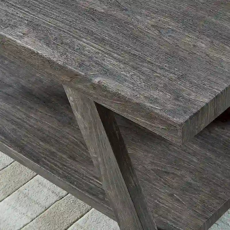 23.5 Modern Rectangular Side Table with Storage Shelf and Wide-angled Legs