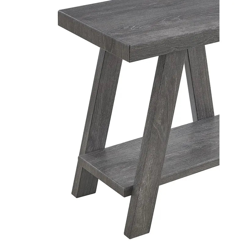 23.5 Modern Rectangular Side Table with Storage Shelf and Wide-angled Legs