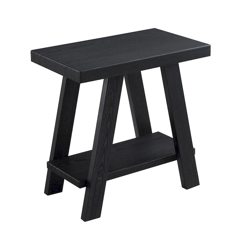 23.5 Modern Rectangular Side Table with Storage Shelf and Wide-angled Legs