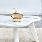 Modern 2-Piece Cloud Shaped Coffee Table Set with Solid Wood Legs and MDF Panel for Living Room