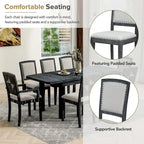 7-Piece Wooden Dining Table Set with Extendable Table & 6 Chairs