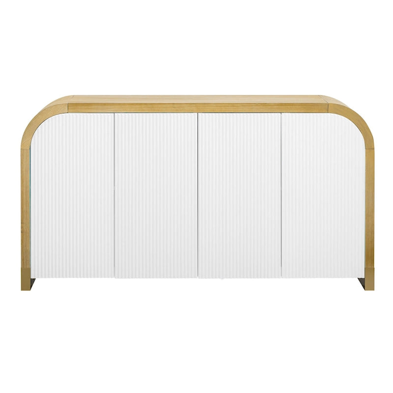 Modern 4-Door Cabinet with Adjustable Shelves for Study, Living Room and Entrance