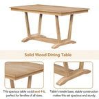 5-Piece Wooden Dining Table Set with 59 Rectangular Table & 4 Chairs