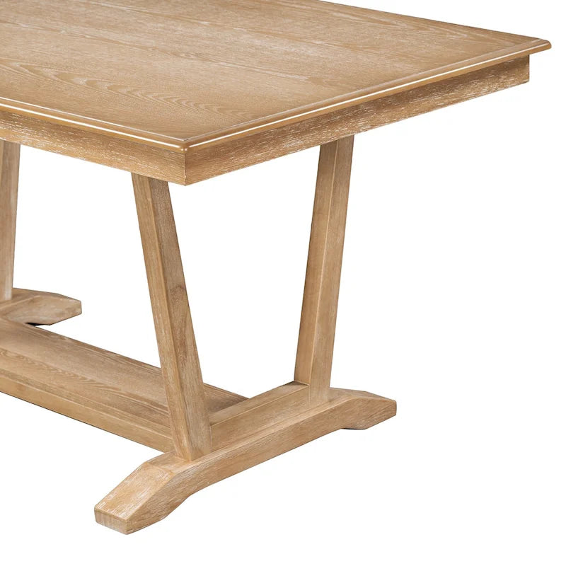 5-Piece Wooden Dining Table Set with 59 Rectangular Table & 4 Chairs