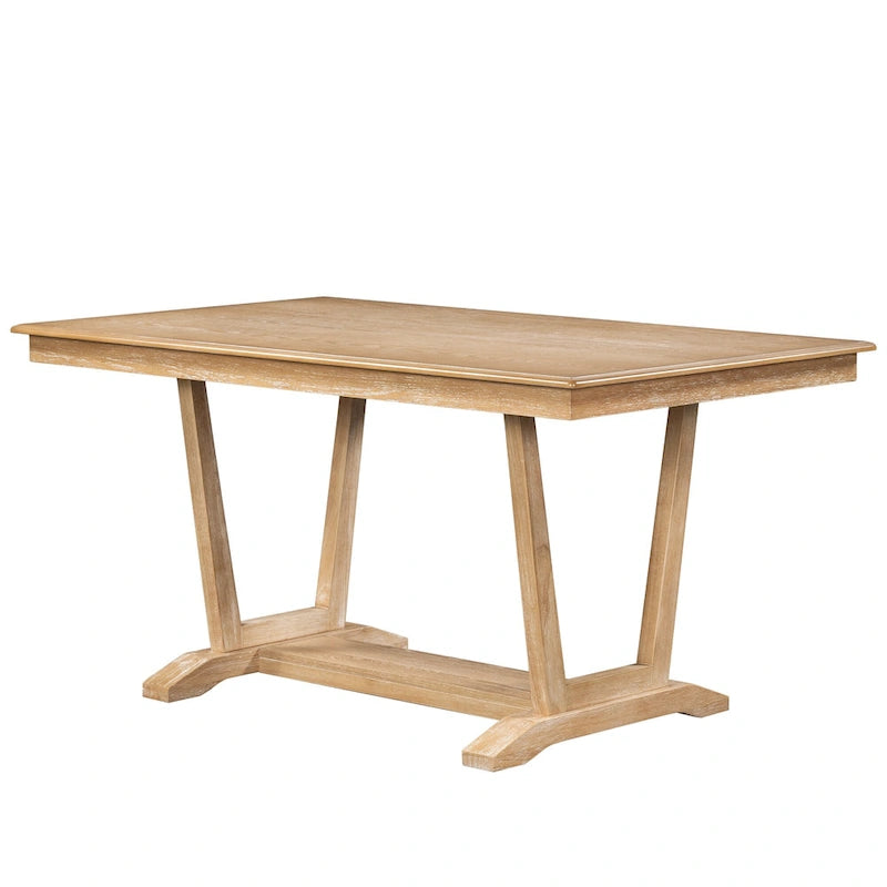 5-Piece Wooden Dining Table Set with 59 Rectangular Table & 4 Chairs