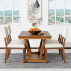 5-Piece Wooden Dining Table Set with 59 Rectangular Table & 4 Chairs