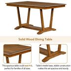 5-Piece Wooden Dining Table Set with 59 Rectangular Table & 4 Chairs