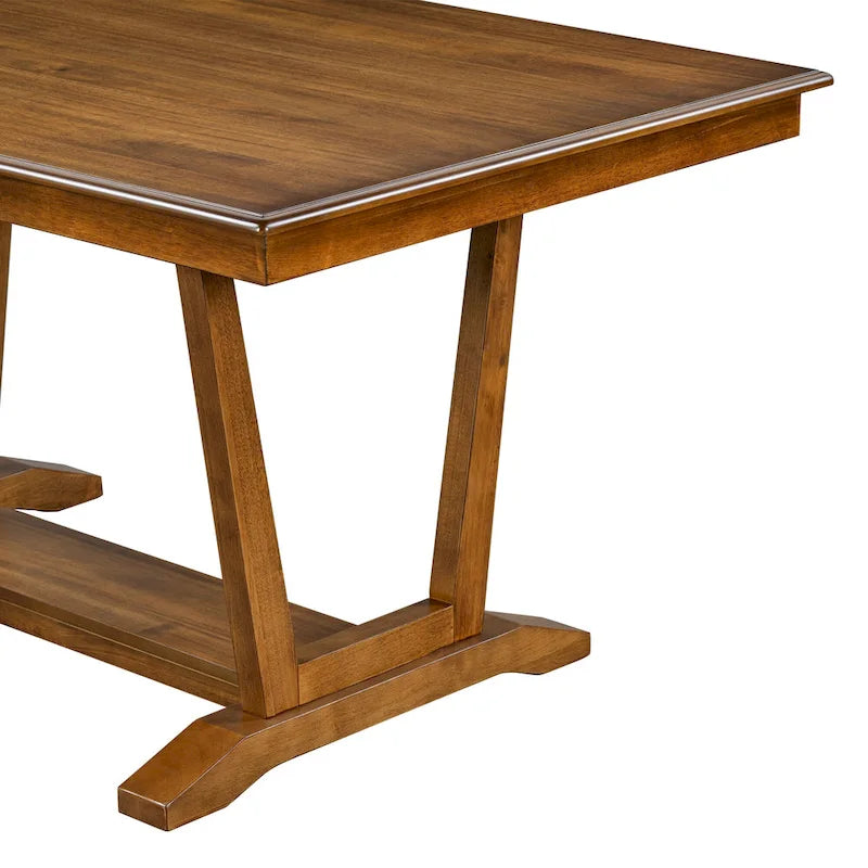 5-Piece Wooden Dining Table Set with 59 Rectangular Table & 4 Chairs