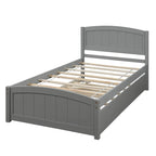 Twin Pine Platform Bed with Trundle & Headboard