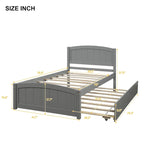 Twin Pine Platform Bed with Trundle & Headboard