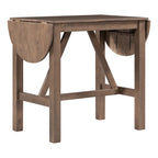 Rustic Style Wooden 3-Piece Dining Table Set with Drop Leaf and 2 Upholstered Dining Chairs