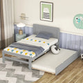 Twin Rubber Wood Platform Bed with Trundle