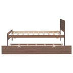 Twin Rubber Wood Platform Bed with Trundle