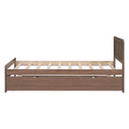 Twin Rubber Wood Platform Bed with Trundle