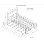 Twin Rubber Wood Platform Bed with Trundle
