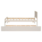 Twin Rubber Wood Platform Bed with Trundle