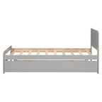Twin Rubber Wood Platform Bed with Trundle