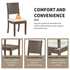 Modern Style 6-Piece Dining Table Set with 4 Removable Cushions Dining Chairs, Storage Shelf and Bench