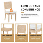 Modern Style 6-Piece Dining Table Set with 4 Removable Cushions Dining Chairs, Storage Shelf and Bench