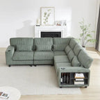 102.75 Corduroy L-Shaped Modular Sectional Sofa with Storage