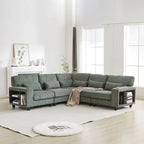 102.75 Corduroy L-Shaped Modular Sectional Sofa with Storage