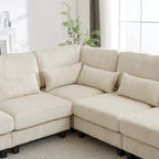 102.75 Corduroy L-Shaped Modular Sectional Sofa with Storage