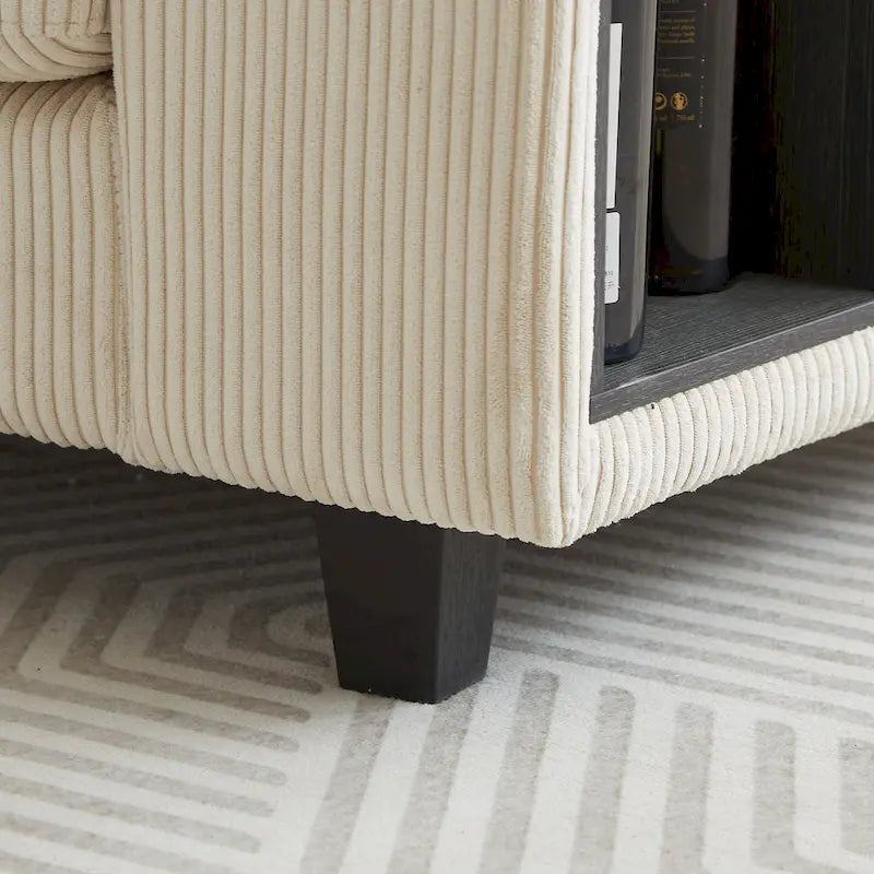 102.75 Corduroy L-Shaped Modular Sectional Sofa with Storage