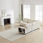 102.75 Corduroy L-Shaped Modular Sectional Sofa with Storage