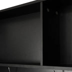 Wide Hall Tree with 10 Shoe Cubbies & 7 Coat Hooks, 43 W Coat Rack with Entryway Bench, 3-in-1 Design and Adjustable Shelves