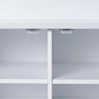 Wide Hall Tree with 10 Shoe Cubbies & 7 Coat Hooks, 43 W Coat Rack with Entryway Bench, 3-in-1 Design and Adjustable Shelves